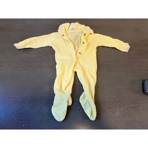 Vintage Trimfit Totknits Baby Yellow Ribbed Footed Sleeper Snap Small 0-12lb